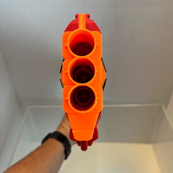 NERF Mega Tri-Break Dart Red/Black/Orange Blaster Gun No Darts Included - Picture 3 of 3